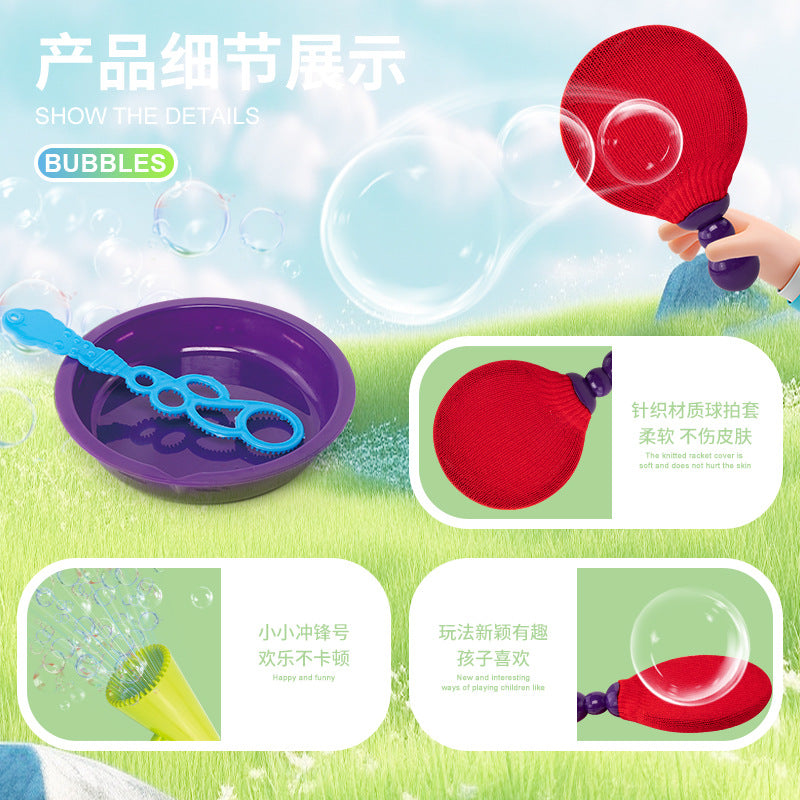 Kids' outdoor bubble toy - tiktok viral style - bubble blower with ping pong bubble function - manual magic bubble gun