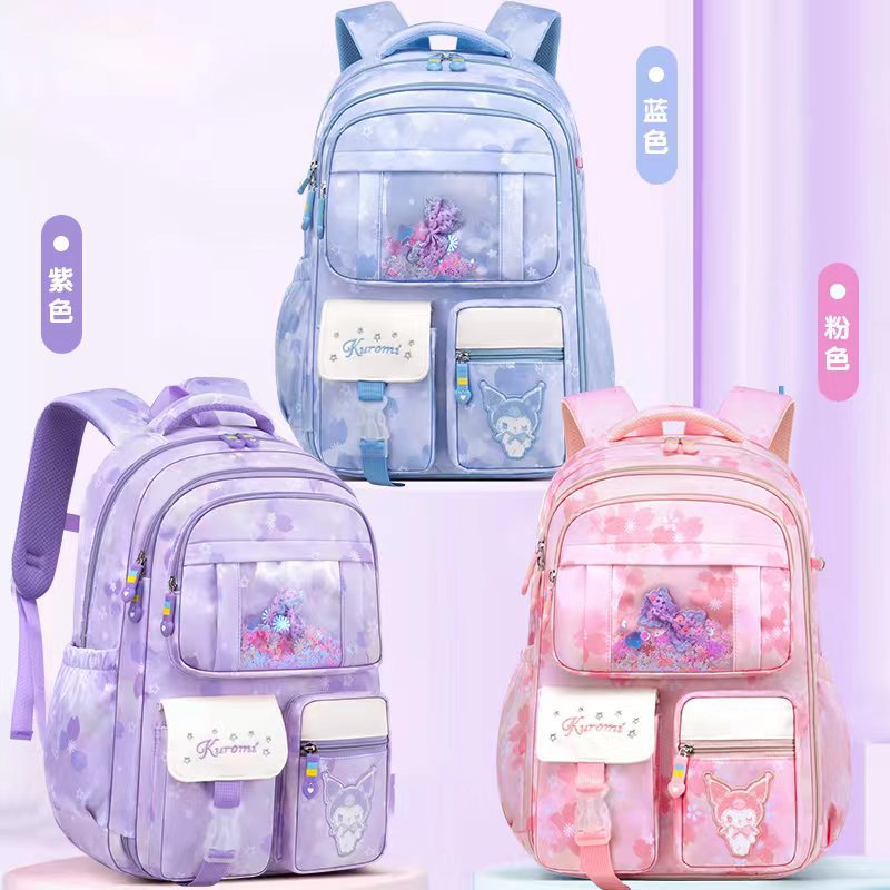 New elementary school backpack for grades 3-6 girls, ultra-lightweight, load-reducing, spine-protecting kids' backpack, middle school student backpack