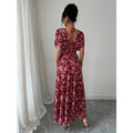 Ebay fashion cross-border export women's short-sleeved dress medium long skirt