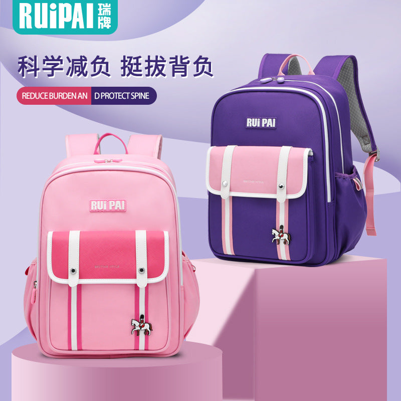 School bag for primary school students and girls, tutoring bag for sixth grade boys and girls, large-capacity spine protection and burden reduction, children's double shoulder school bag wholesale
