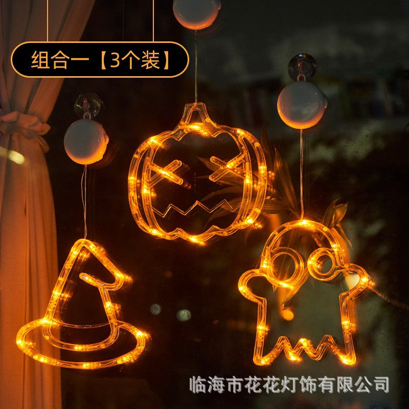 Halloween Lighting Pumpkin Lamp Battery Decoration Atmosphere Lights Festive LED Sucker Lights Props