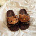 Cute leopard print cat paw slippers for women, new 2025 autumn/winter collection, non-slip indoor house slippers, wholesale cotton slippers for supermarkets