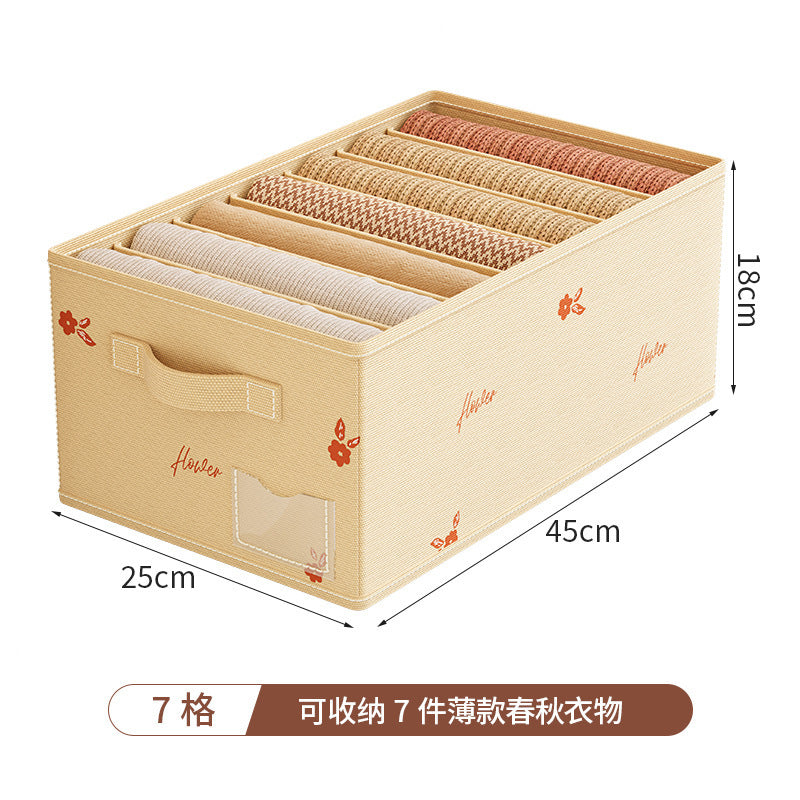 New little red flower divided storage box, underwear organizer, pp board clothes and pants storage solution, clothing storage box