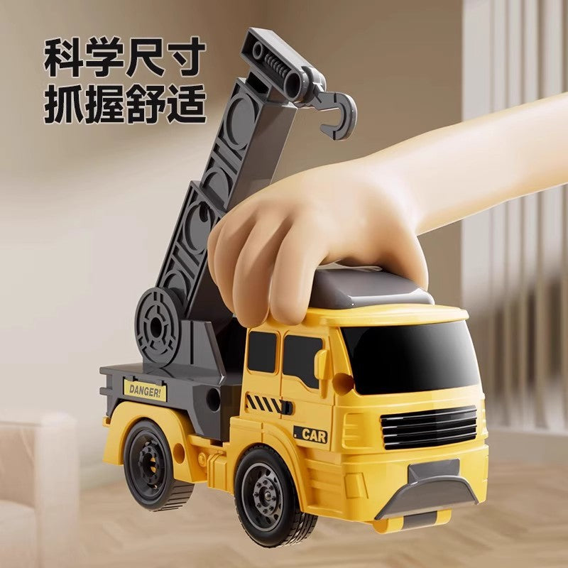 Kids' transforming robot building block set - 5-in-1 engineering vehicle, mecha, realistic car, fire truck, and military vehicle model