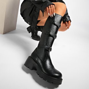 Foreign trade large size buckle, adjustable thick tube belt buckle, round head thick bottom versatile European and American style knight boots female spot