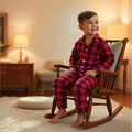 Kids' pajama set - plaid japanese style loungewear for boys and girls - spring/autumn comfortable underwear - children's sleepwear/home clothes