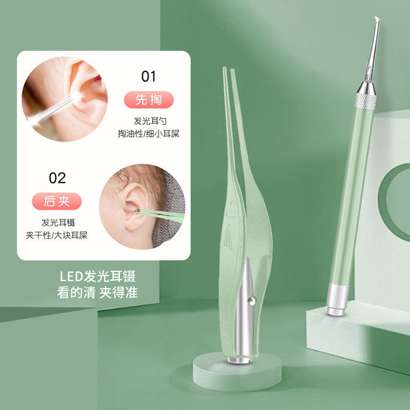 Glowing ear pick baby with light rechargeable ear pick set kids adult tweezers ear pick ear wax ear artifact
