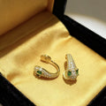 Micro-paved zircon snake earrings - women's luxury fashion, trendy, high-end, unique design, clip-on earrings
