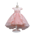 export girls' dresses, train skirts, flower girl wedding dresses, princess dresses, in-stock wholesale children's dresses, short-sleeve style