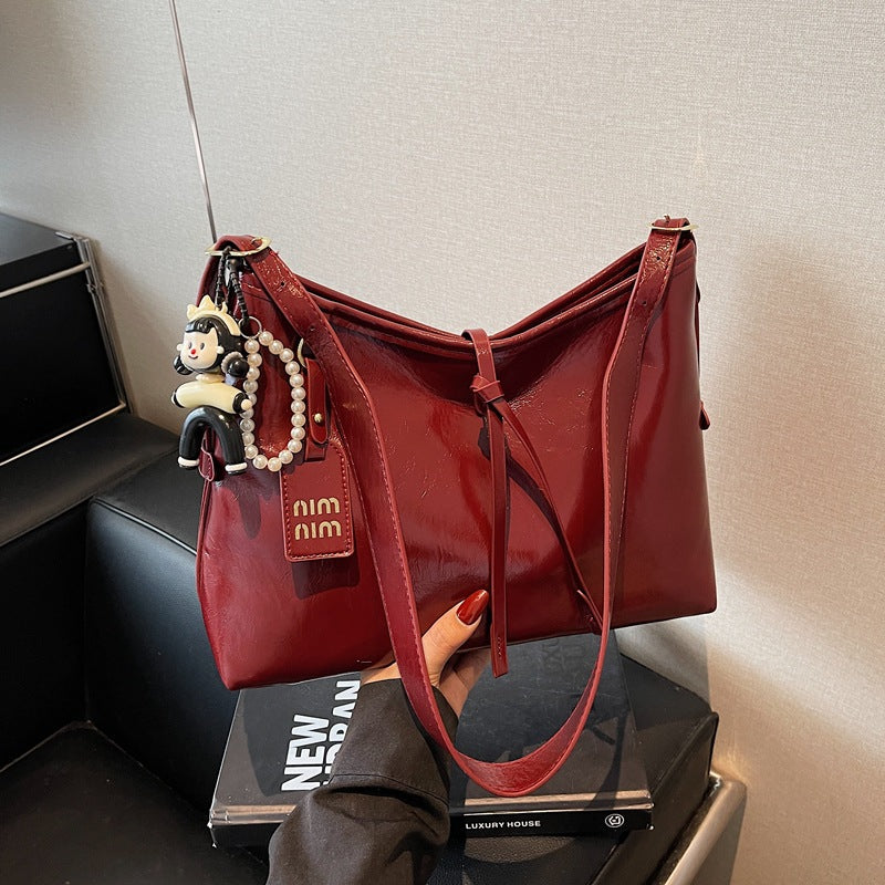 Simple bag women's 2025 summer new fashion versatile shoulder bag large capacity commuter tote bag messenger women's bag