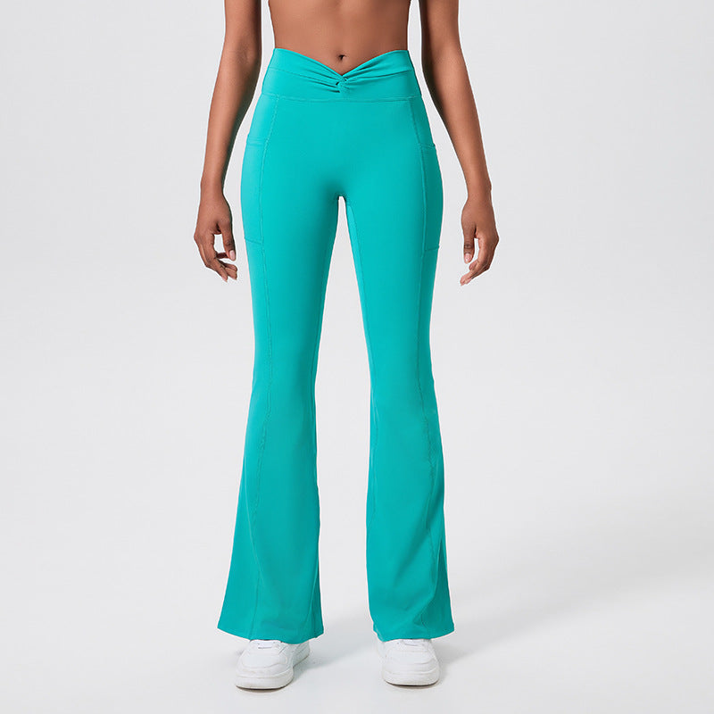 Dopamine-boosting slimming & skin-friendly activewear: high-waisted, butt-lifting, stretchy peach-lift wide-leg yoga pants with a premium feel
