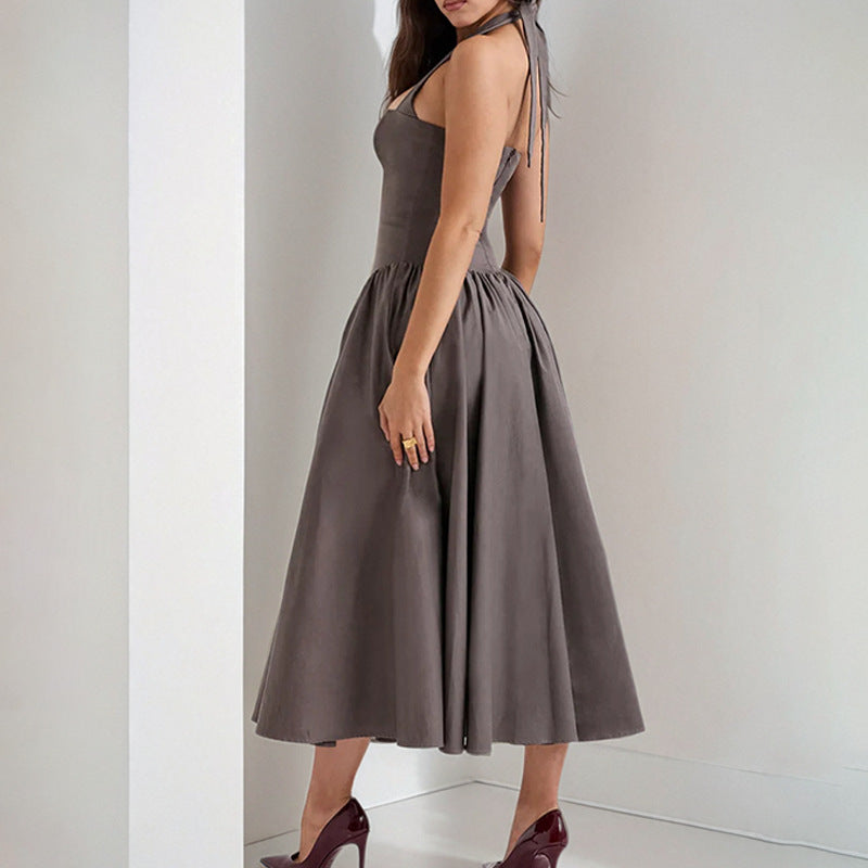 summer new women's clothing:  cross-border fashion - european & american style, sexy & sweet halter neck maxi dress