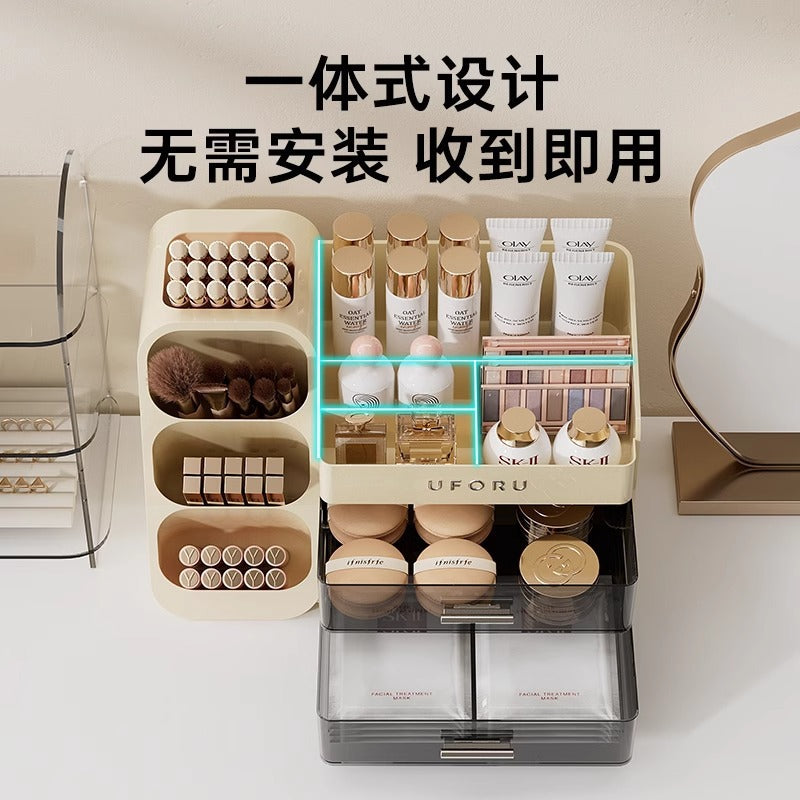 Desktop Cosmetics Storage Box Dresser Household Skin Care Product Shelf Premium Finishing Box Dust-proof Cosmetic Case