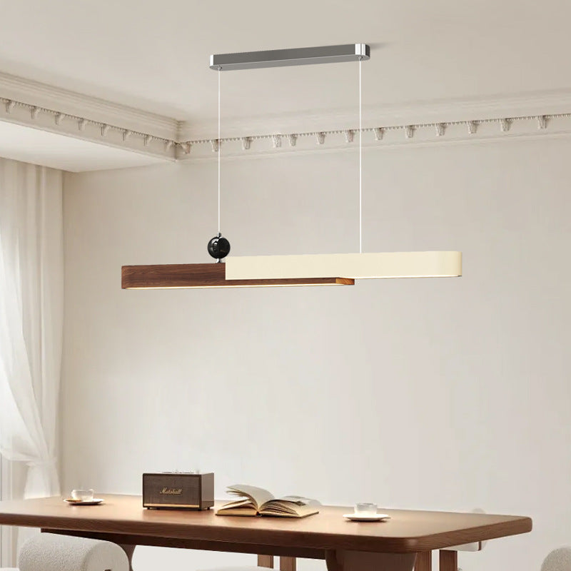 Walnut color restaurant chandelier one-word bar counter modern minimalist tea room simple lighting table new eye protection strip