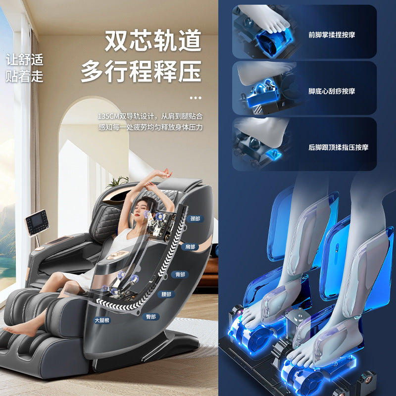 3d dual-motor smart voice massage chair - home full body electric multifunctional luxury space capsule with heat therapy