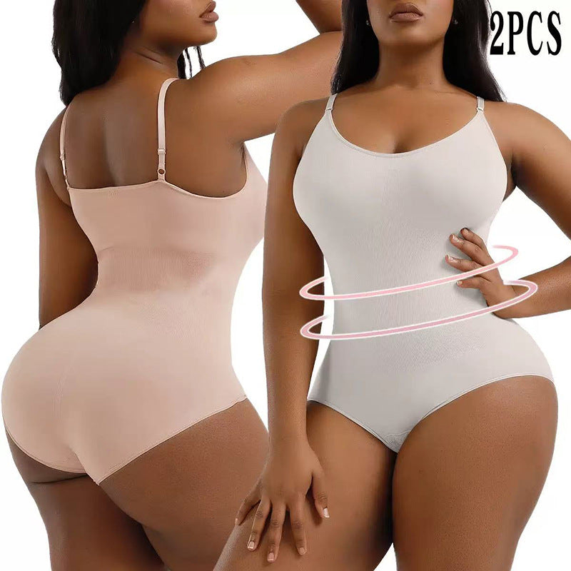 European and american plus size postpartum tummy control seamless bodysuit shapewear - one-piece shaper with waist cincher