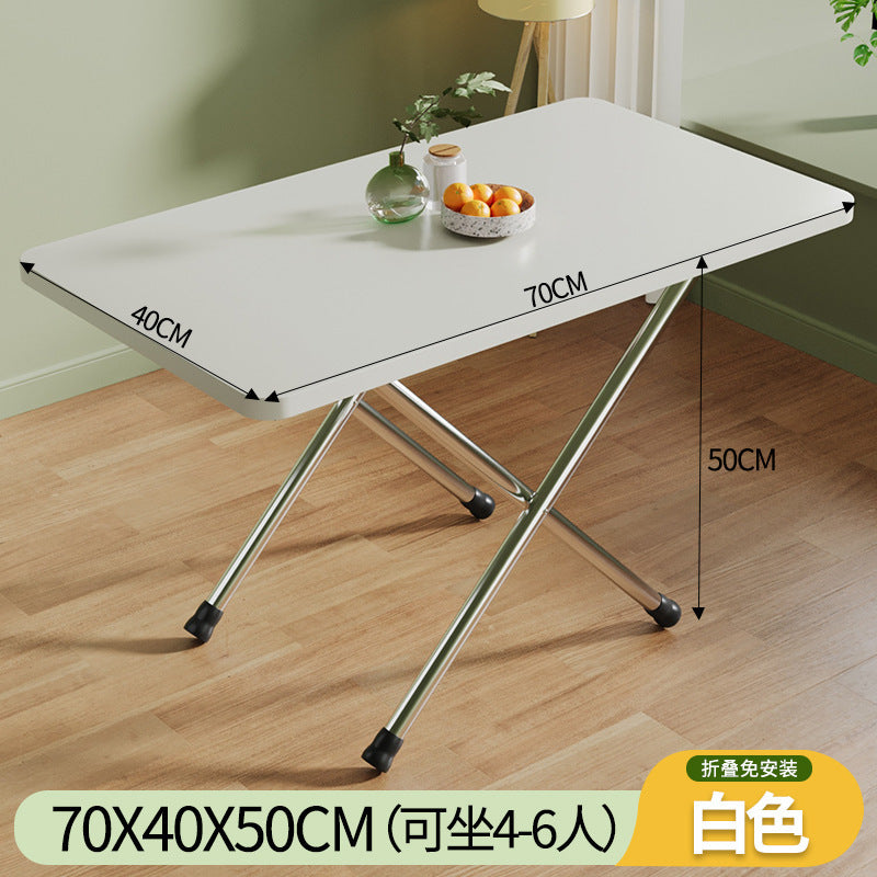 Small table, foldable table, dining table, for home rental house, simple dining table, outdoor portable rectangular stall table