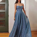 new european and american cross-border women's  long dress - sleeveless bandeau, gold-embellished, sexy spaghetti strap, maxi swing dress