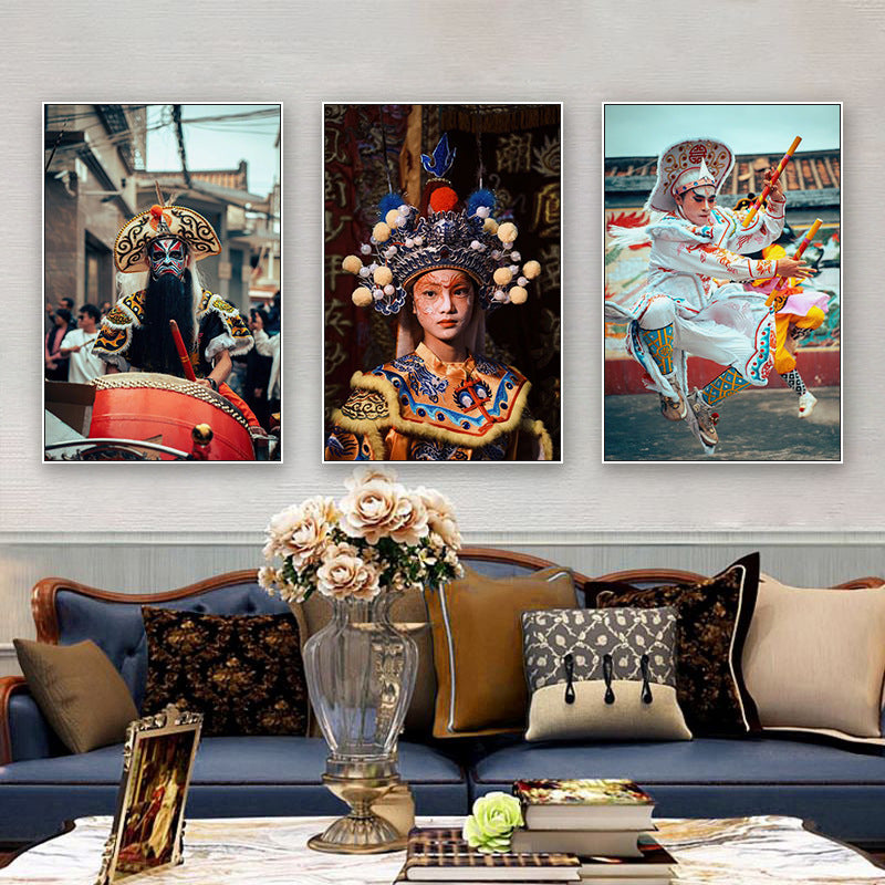 Chaoshan English song and dance decorative painting restaurant hotel box ethnic characteristics traditional culture hanging painting hot pot shop mural