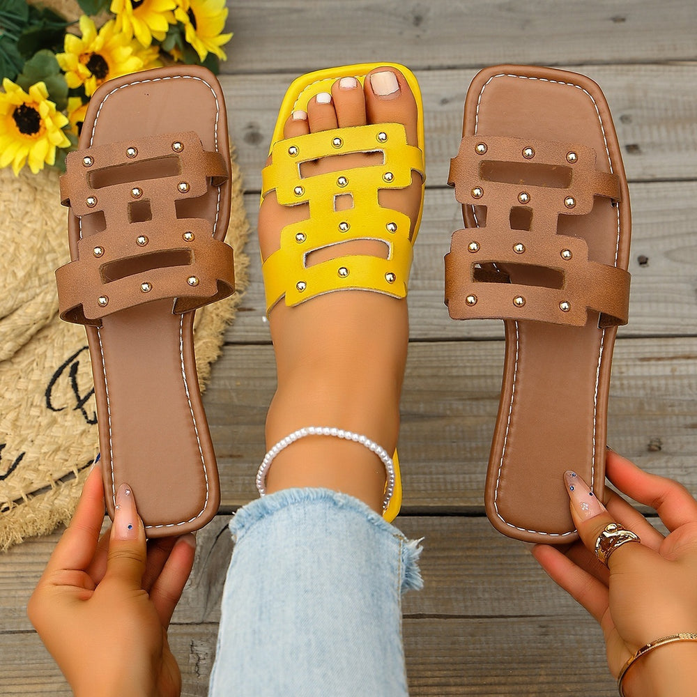 Plus size women's summer sandals & slippers -  new collection: square toe beach sandals, versatile flat espadrilles