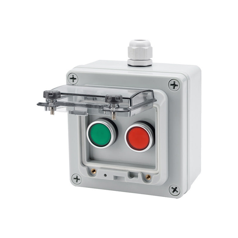 Knob button box emergency stop control plastic box, start stop waterproof outdoor switch self-reset protective cover