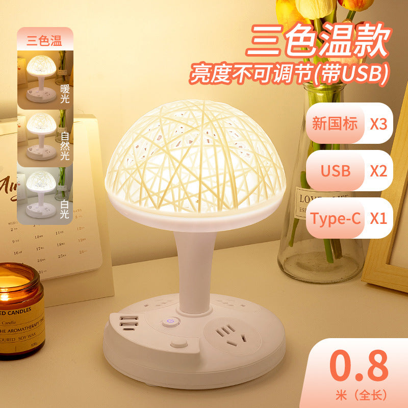 Smart voice-activated night light desk lamp - bedroom bedside lamp with artificial voice control, sleep light, home led lamp with socket