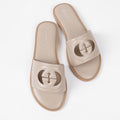 2026 women's export summer fashion versatile sandals women's shoes outdoor slippers hot pressed electric embroidery flat bottom