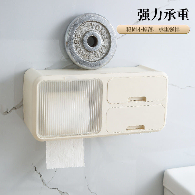 Original design, face towel storage box, wall-mounted face towel, cotton pad, face towel, paper box, bathroom rack.