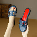 2025 summer new women's low heel flat sandals - round toe, voltage laser design