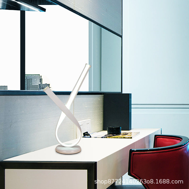 Modern minimalist led table lamp - bedroom bedside lamp, living room study, unique designer nordic style, energy-saving eye protection desk lamp