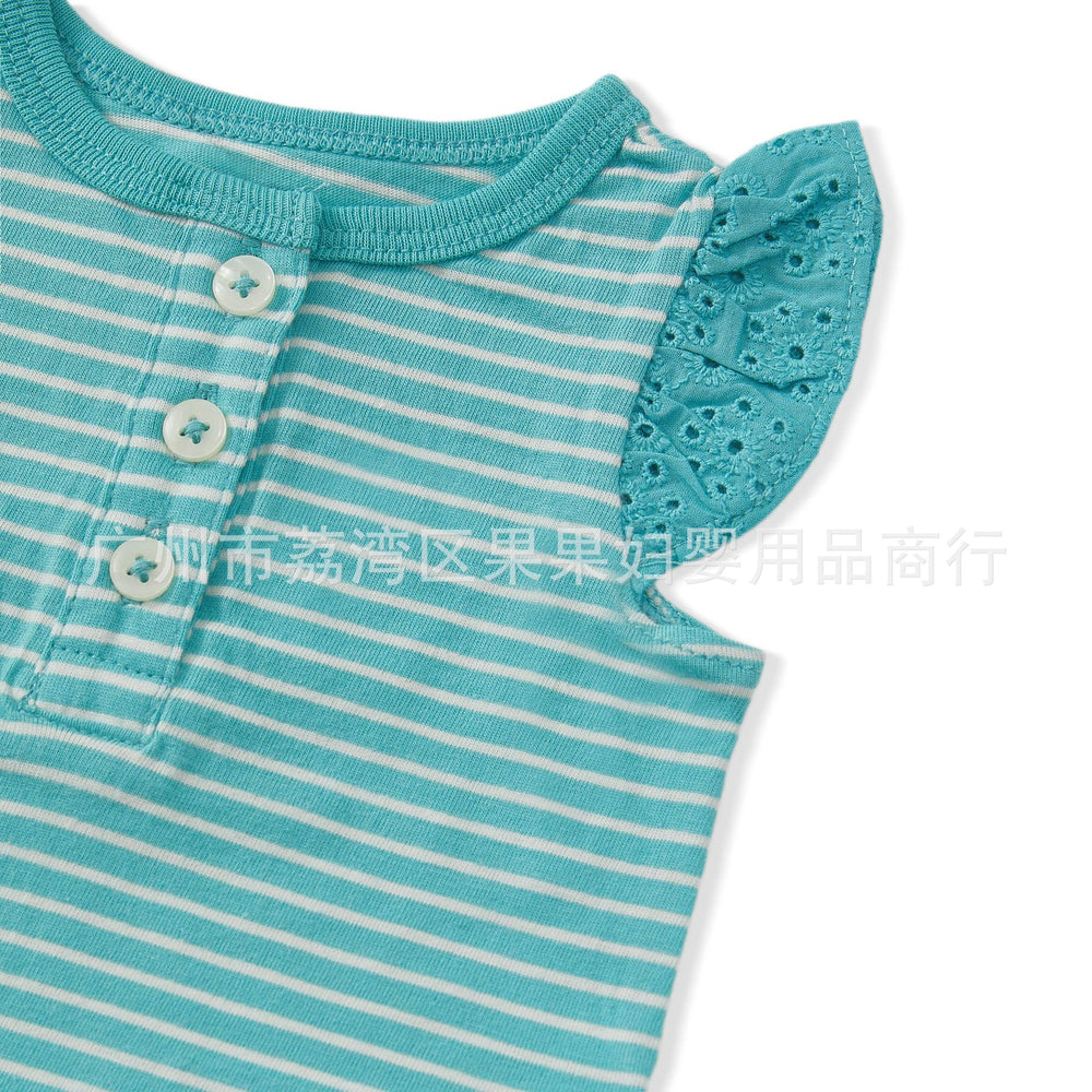 Export children's clothing baby clothes vest bag butt summer style baby romper newbornstripes bottom jumpsuit
