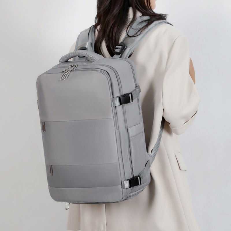 New business commuter backpack men's and women's pull rod travel backpack multi-layer simple casual laptop bag