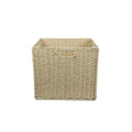 Rattan storage basket-[beige] 29*29*29cm three buckle handle