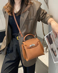 First layer cowhide kelly bag 2024 cross-border new arrival women's bag fashioneasiest for matchretro bag shoulder crossbody genuine leather bag