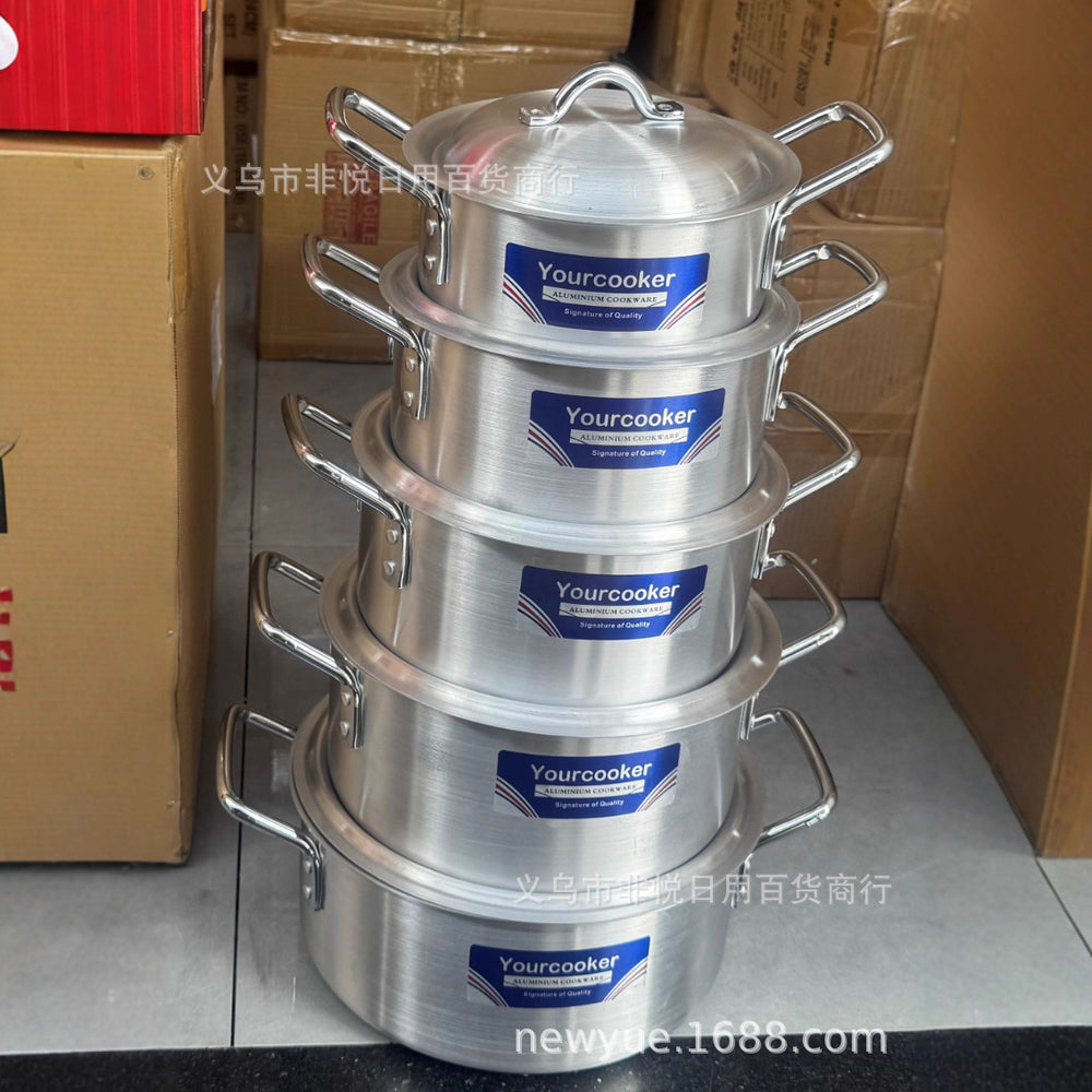 Factory direct sales cross-border aluminum pot household pot multi-functional aluminum pot kitchen aluminum pot commercial aluminum pot aluminum pot canteen aluminum pot