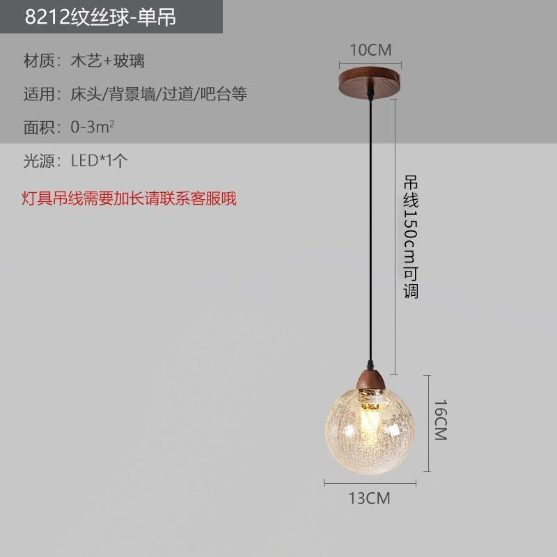 Medieval style lamps bedroom bedside small chandelier bedside table retro restaurant aisle new chinoiserie single head long hanging lamp