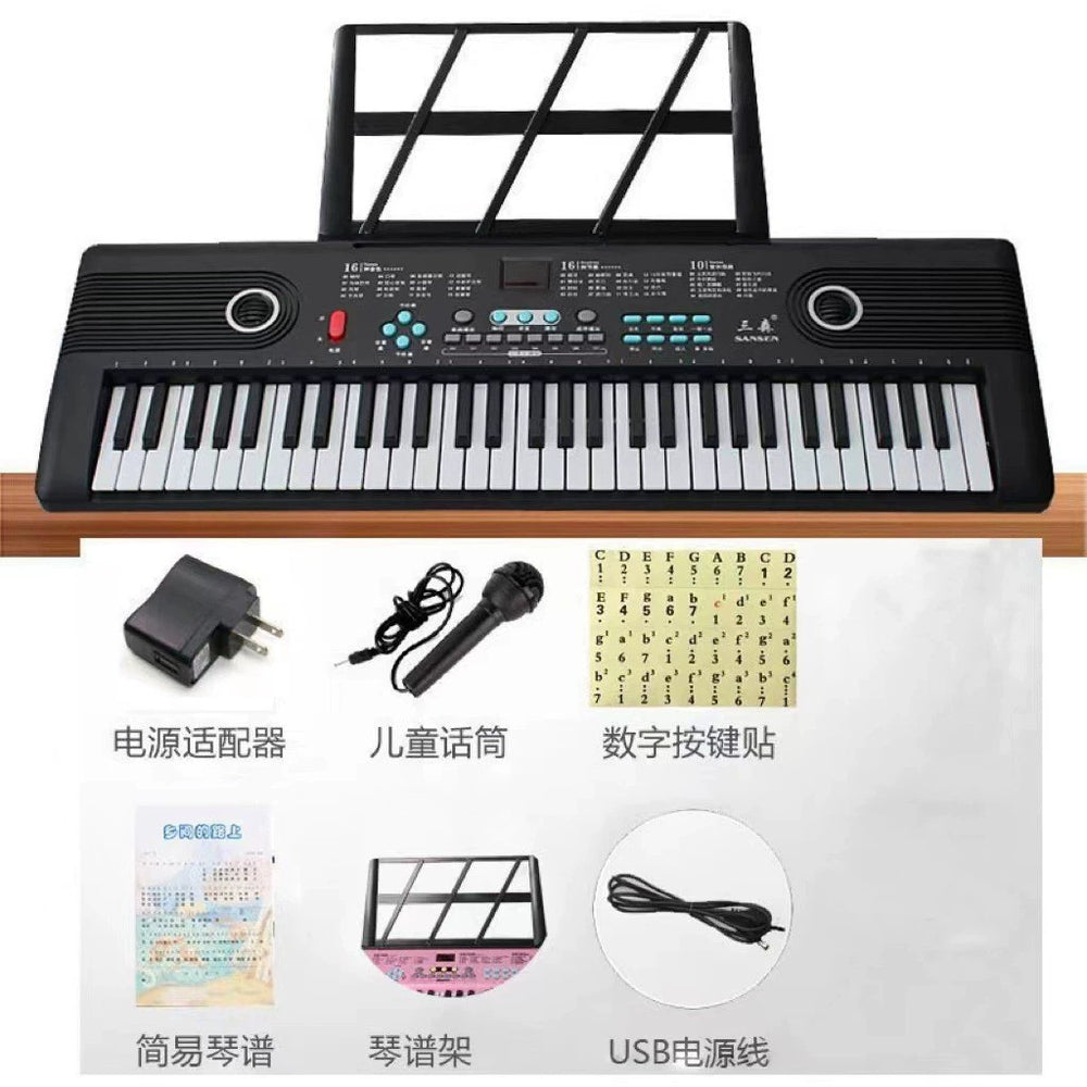 Dropshipping new children's electronic digital screen 61-key musical instrument toy electronic keyboard piano - playable & rechargeable
