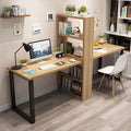 Minimalist computer desk, light luxury desk with bookshelf combination, double desk, student and children's writing desk with integrated bookshelf