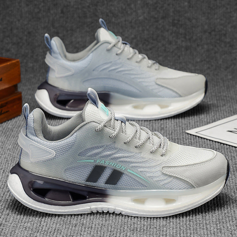 2026 men's spring breathable mesh shoes versatile mesh casual popcorn sneakers running height increasing dad shoes trendy sneakers