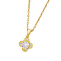 【titanium steel】korean & japanese hot-selling exquisite full diamond four-leaf clover necklace - women's lightweight luxury high-end stainless steel sweater chain jewelry