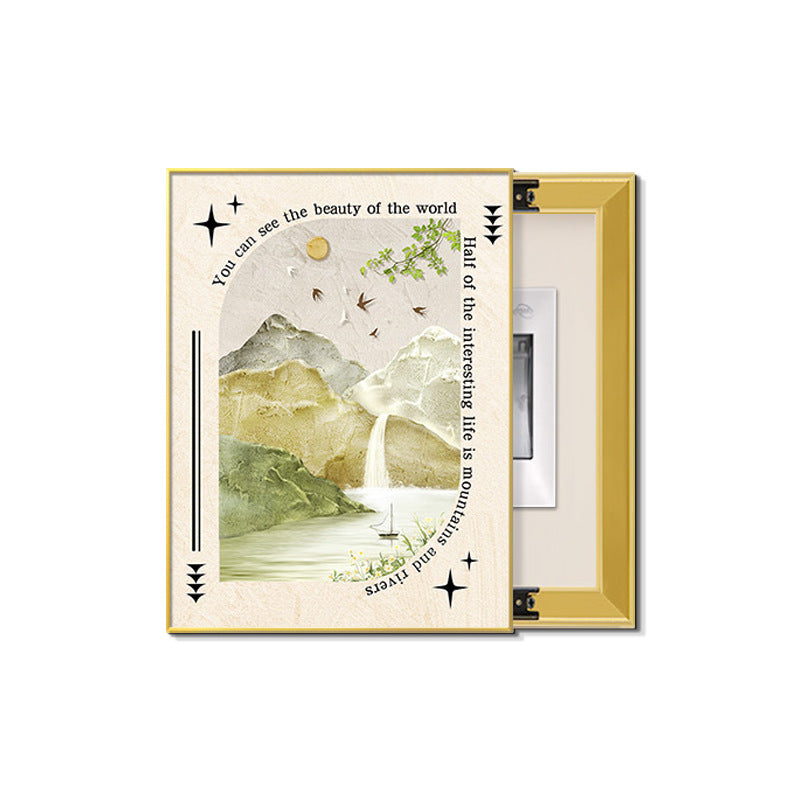 French Cream Wind Meter Box Decorative Painting Pink Vertical Moon Abstract Flower Advanced Inductor Box Block Painting