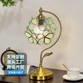 Full spectrum petal table lamp - vintage, retro, and luxe aesthetic - chinese republic era style bedroom bedside petal eye-care glass table lamp