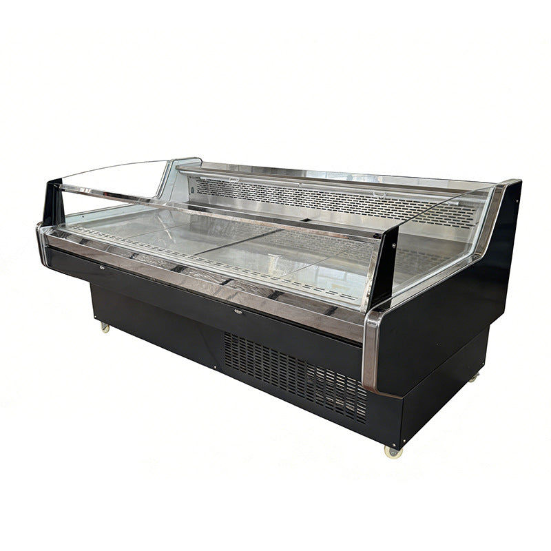 Fresh meat cabinet commercial fresh food store supermarket horizontal large capacity direct air cooling beef, sheep and pork refrigerated preservation display cabinet