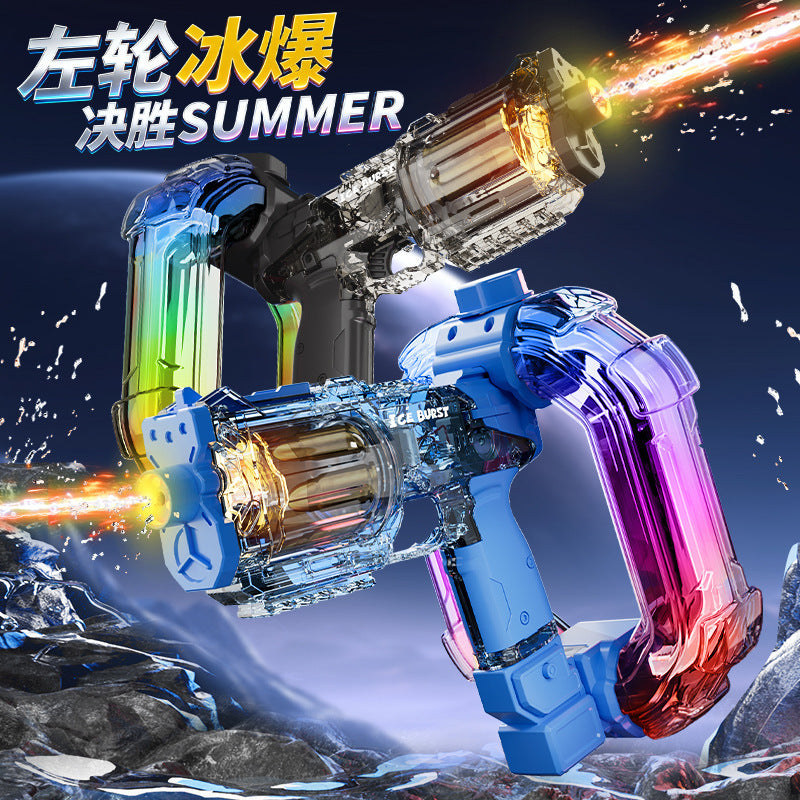 new revolver electric ice blast energy ring fully automatic continuous large capacity cool sound effect lighting water gun