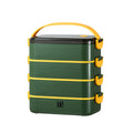 304 stainless steel multi-layer insulated lunch box, rectangular portable sealed meal container, student double-layer divided bento box
