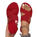 flyknit breathable plus size thong sandals - solid color,  bestseller, round toe, casual fish mouth, outdoor beach slippers