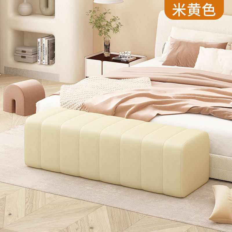 Accessible luxury soft bag shoe changing bench clothing store rest area bench sofa stool cloakroom bed end rectangular leather stool