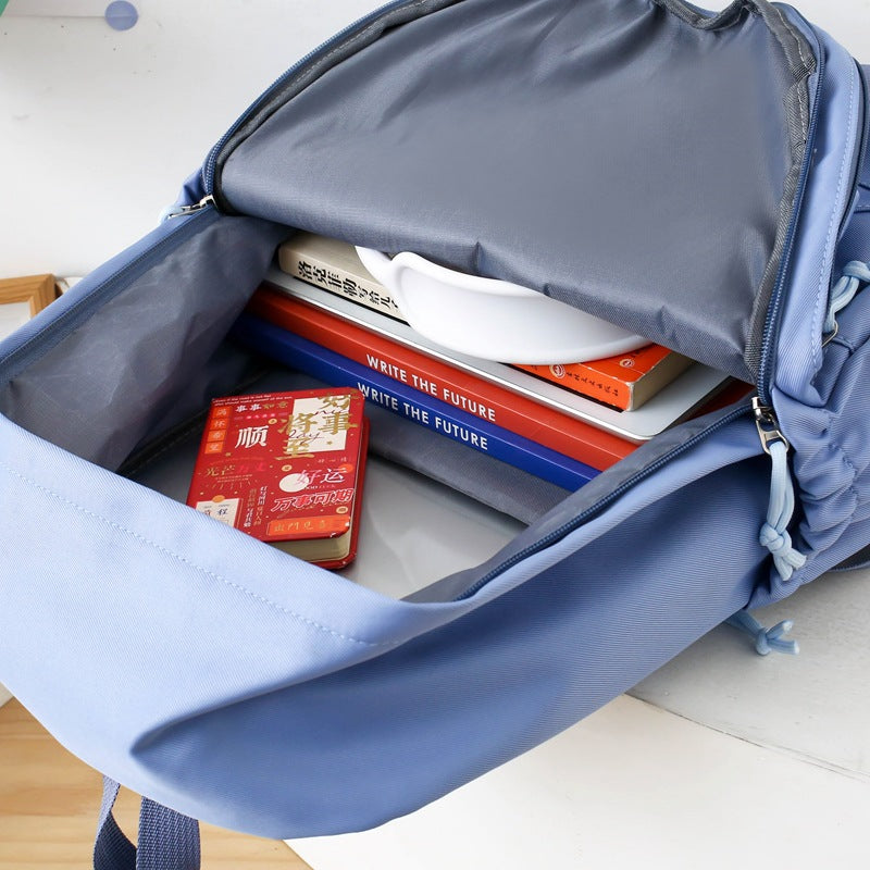 School bag for girls, primary and secondary school students, new backpack, multi-functional large-capacity backpack, cute versatile college style school bag
