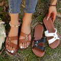Export plus size cross strap flats sandals women's retro style wide strip open toe beach sandals sandal