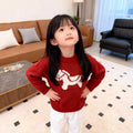 Kidssweaterknitting shirt red horse year animal year clothes fall and winternew arrival festive male girl new year greetings clothes